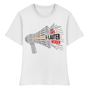 Lass uns lauter werden - start.button.jetzt - Fitted Ladies Organic Shirt