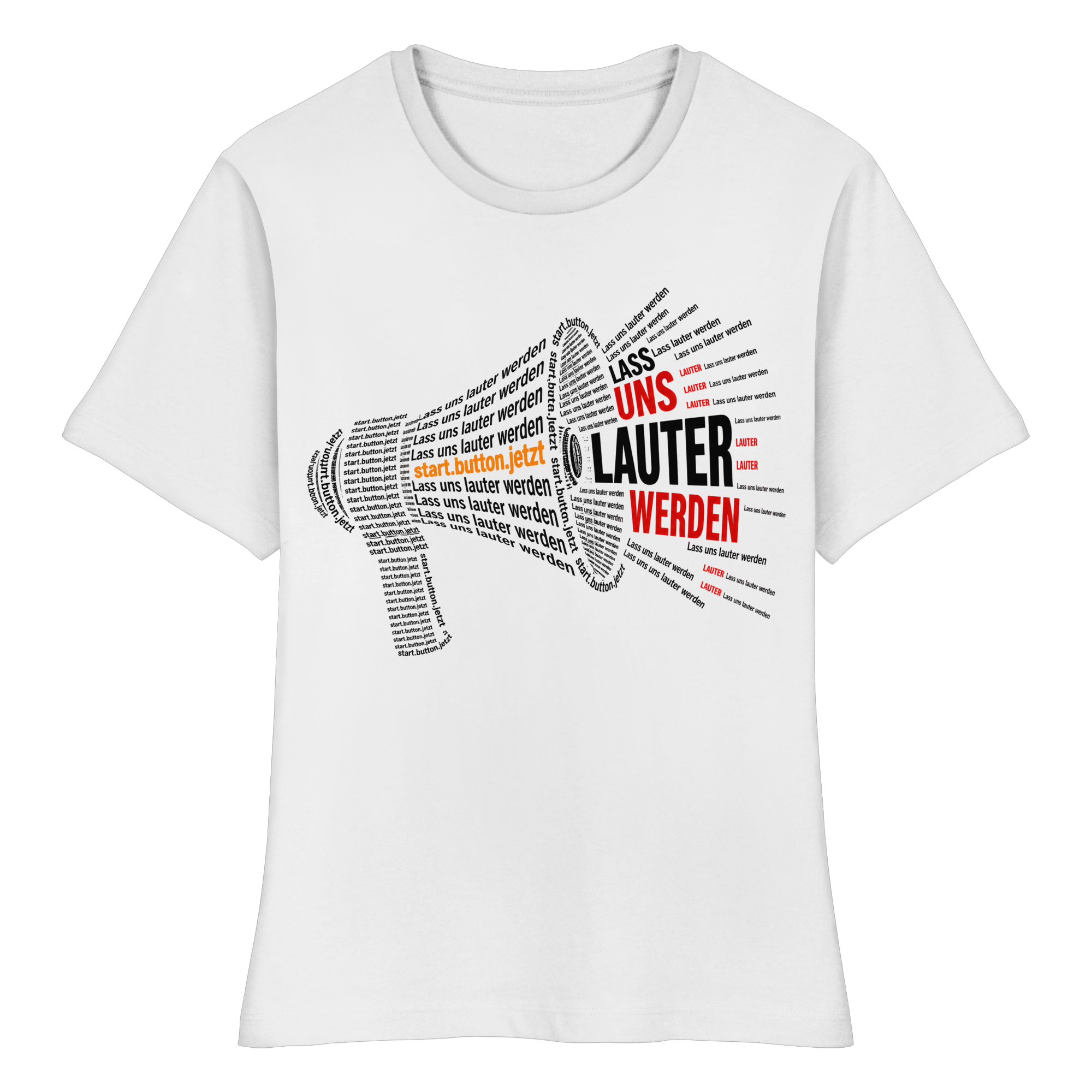 Lass uns lauter werden - start.button.jetzt - Fitted Ladies Organic Shirt