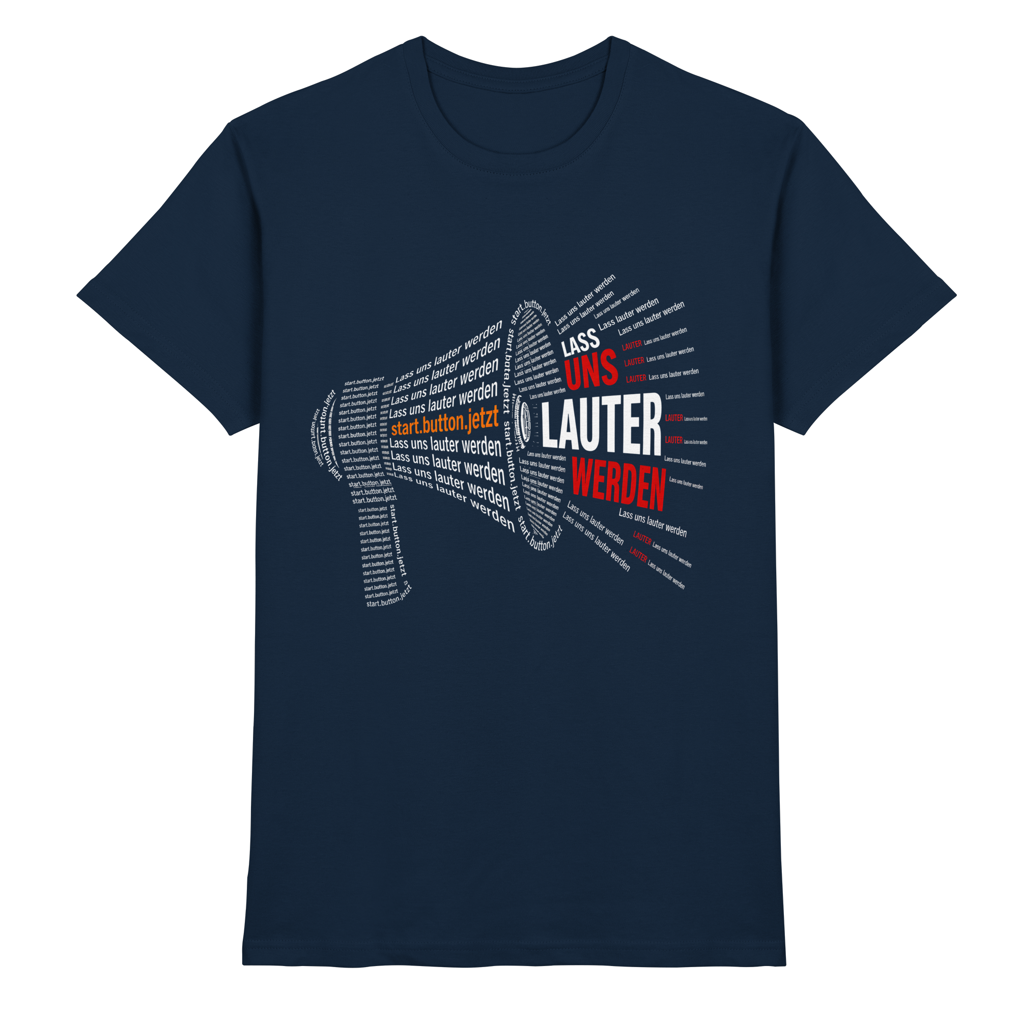 Lass uns lauter werden - dunkel - start.button.jetzt - Premium Shirt – Bild 2