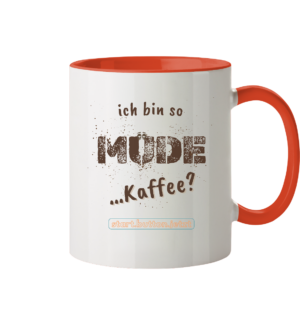 Die müde Tasse - start.button.jetzt! - Tasse zweifarbig